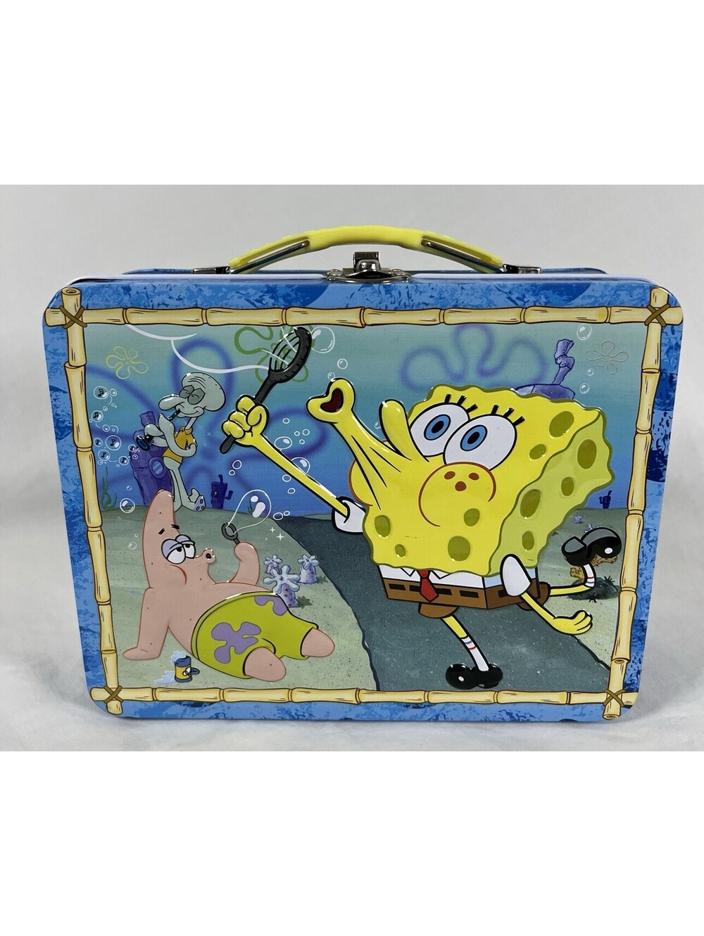 SpongeBob SquarePants Metal Tin Lunch Box 2008 Nickelodeon Tin Box Blue Patrick